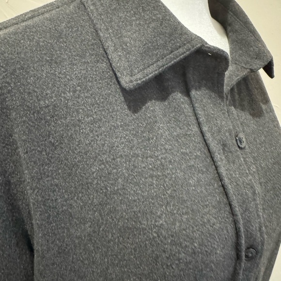 Quince Stretch Sweater Fleece Shirt Dress - Picture 4 of 6